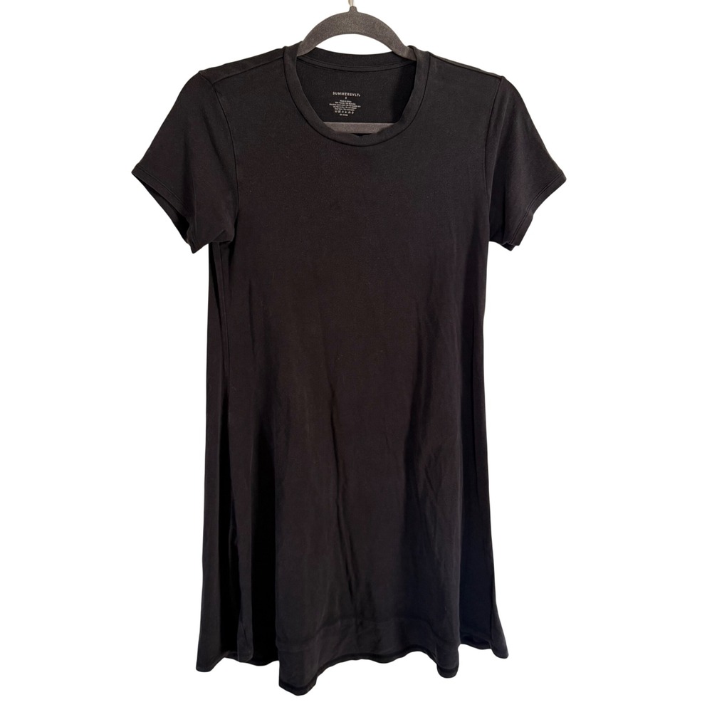 Summersalt Black Short‎ Sleeve T-Shirt Dress Small Basic Classic Minimalist